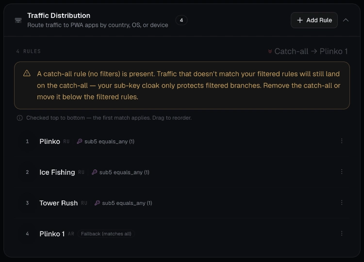 DarkCore live tracking events feed in real time